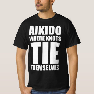 T-shirt Aikido où les noeuds se cravate eux-mêmes