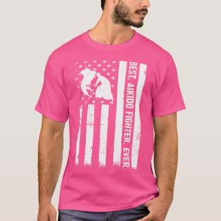 T-shirt Aikido Us Drapeau Aikido Fighter Meilleur Aikido F