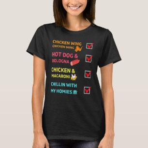 T-shirt Aile de poulet Aile de poulet et Bologna en train