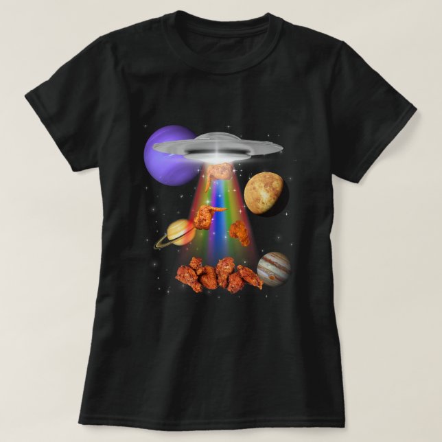 T-shirt Aile de poulet Amant Alien enlèvement UFO LGBTQ Su (Design devant)