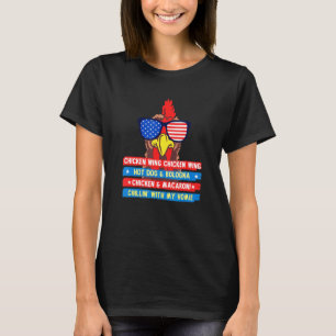 T-shirt Aile De Poulet Cuite Aile De Poulet Chaud Chien Et