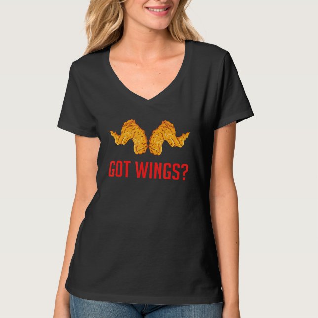 T-shirt Aile de poulet frit avec ailes (Devant)