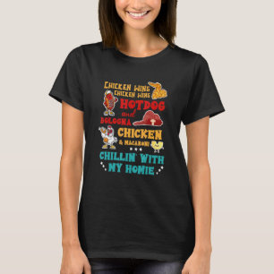T-shirt Aile de poulet Hot Dog Et Bologna Poulet & Macaron