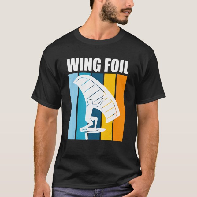 T-shirt Aile Foil Retro Wing Surf Wing Foil (Devant)