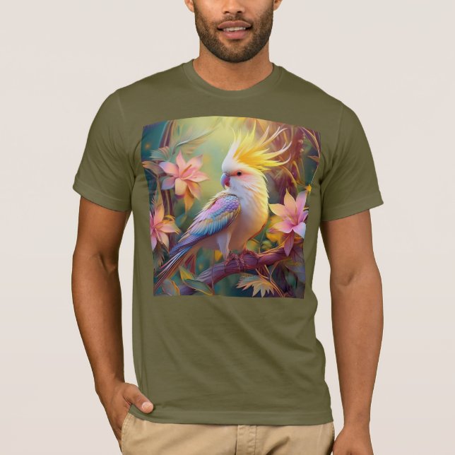 T-shirt Aile Iridescente Cockatiel Imaginaire Oiseau (Devant)