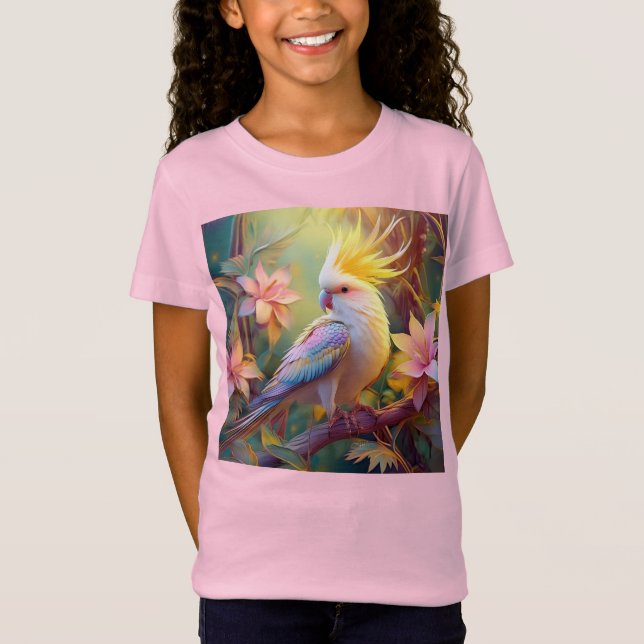 T-Shirt Aile Iridescente Cockatiel Imaginaire Oiseau (Devant)