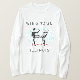T-shirt Aile Tsun Illinois - Ligne horizontale Blanc