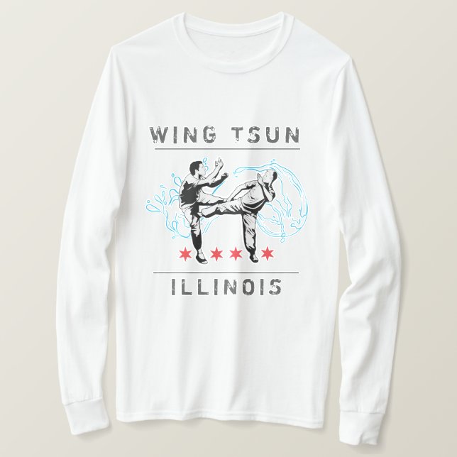 T-shirt Aile Tsun Illinois - Ligne horizontale Blanc (Design devant)