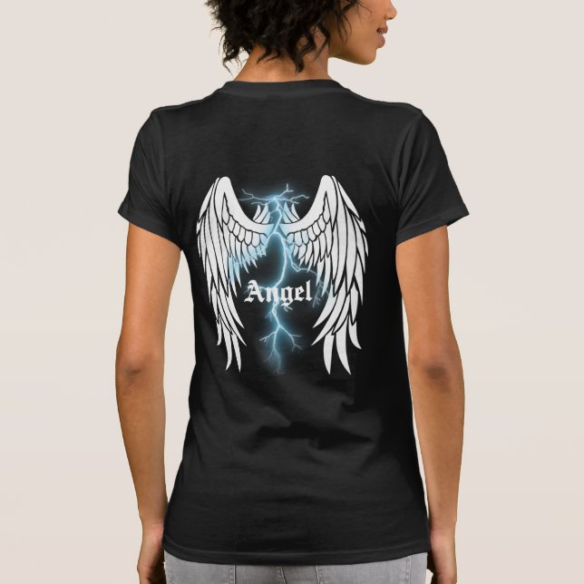T-shirt Ailes Angel Avec Boulon Éclair (Dos)
