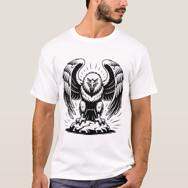 T-shirt Ailes d'Aigle à tête blanche déployées Graphisme O (Devant)