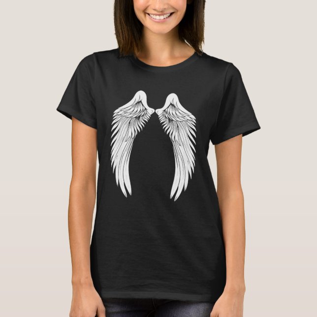 T-shirt Ailes d'ange blanches arrière (Devant)