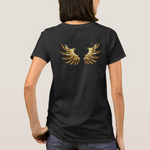 T-shirt Ailes d'Ange d'or sur arrière - plan noir