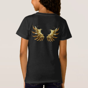 T-Shirt Ailes d'Ange d'or sur arrière - plan noir