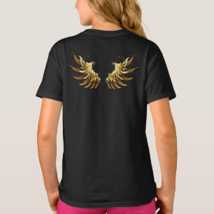 T-shirt Ailes d'Ange d'or sur arrière - plan noir