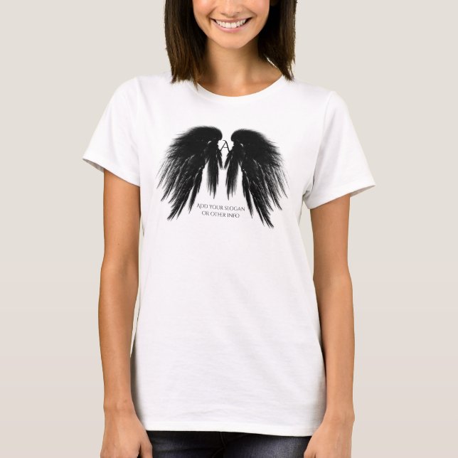 T-shirt AILES D'ANGE NOIR Monogramme avant (Devant)