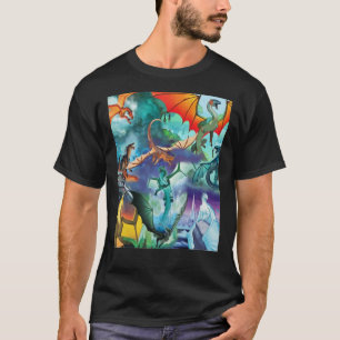 T-shirt Ailes de feu tous dragon série Poster