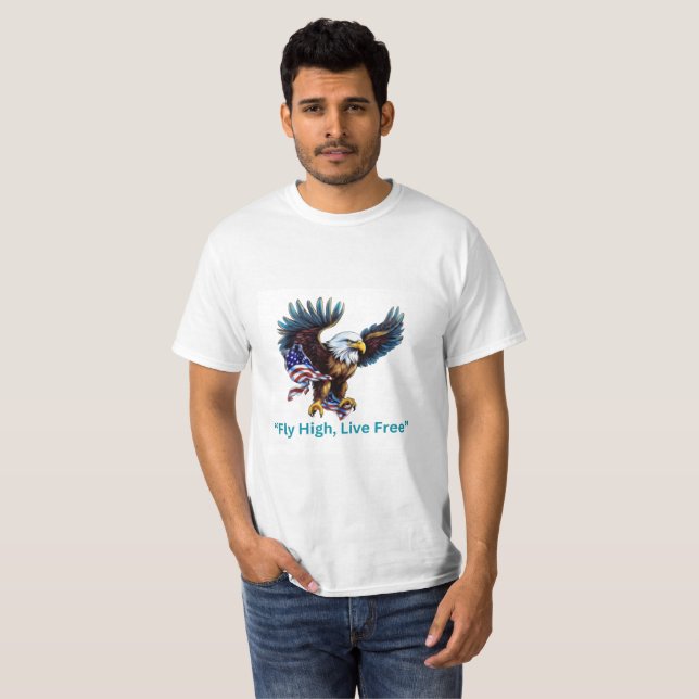 T-shirt "Ailes de la liberté | États-Unis Drapeau et Aigle (Devant entier)