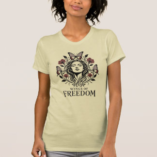 T-shirt Ailes de liberté – Femme papillon Floral Botanica