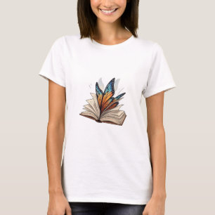 T-shirt Ailes de papillon émergeant d'un livre ouvert