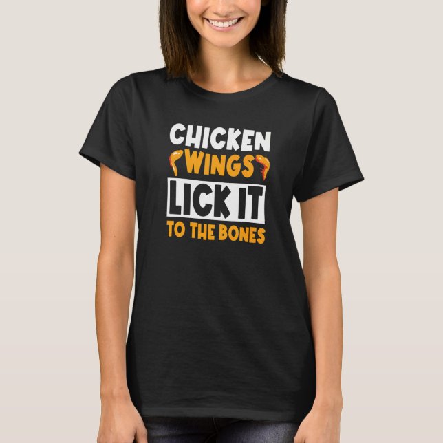 T-shirt Ailes de poulet gourmand frites restauration rapid (Devant)