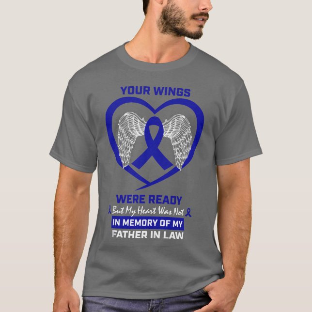 T-shirt Ailes Du Coeur Mémoire Du Père En Droit Colon Canc (Devant)