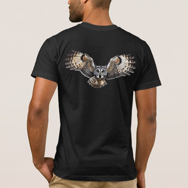 T-shirt Ailes majestueuses de hibou déployées Nature faune (Dos)