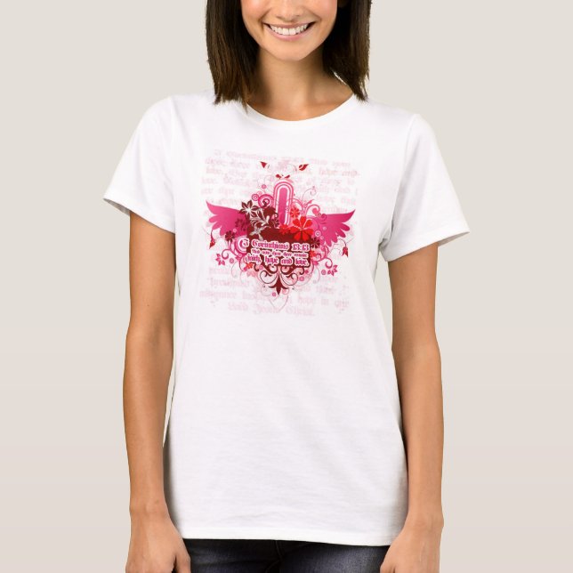 T-shirt Ailes roses - Faith.Hope.Love (Devant)