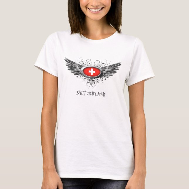 T-shirt Ailes suisses de drapeau (Devant)