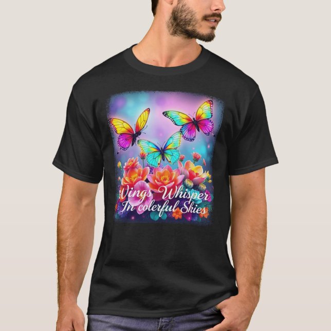 T-shirt Ailes Whisper Dans Le Ciel Coloré (Devant)