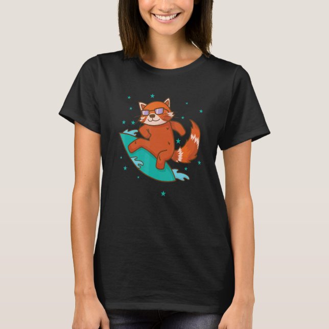T-shirt Ailuridae surfeur Chat ours Panda roux (Devant)