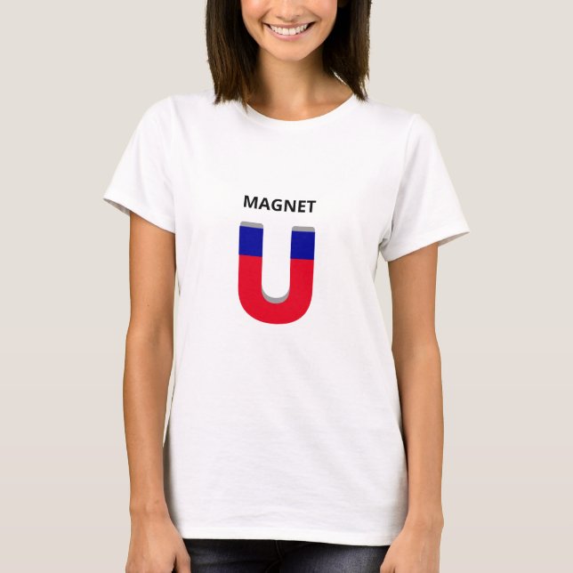 T-shirt Aimant bleu et rouge (Devant)