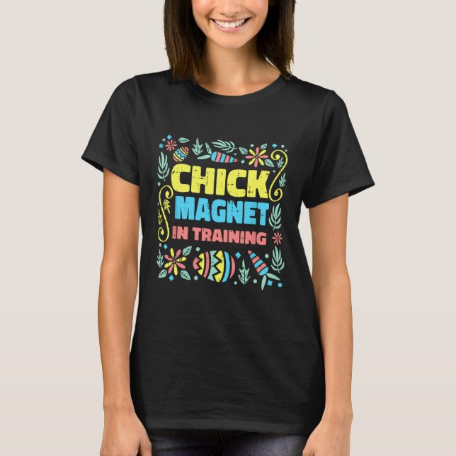 T-shirt Aimant De Poulets Dans L'Entraînement Pâques Chass (Devant)