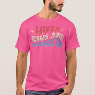 T-shirt Aime Jésus Et L'Amérique Aussi Chrétienne 4 juille