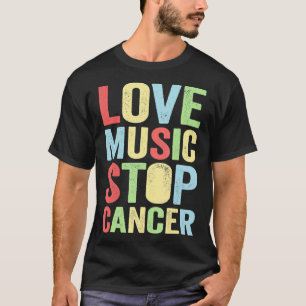 T-shirt aime la musique arrête le cancer Musique rock 