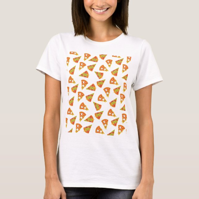 T-shirt Aime la pizza   (Devant)