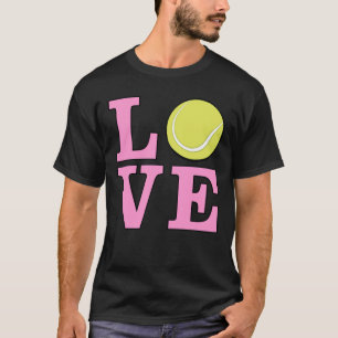 T-shirt Aime le Tennis - Texte Rose