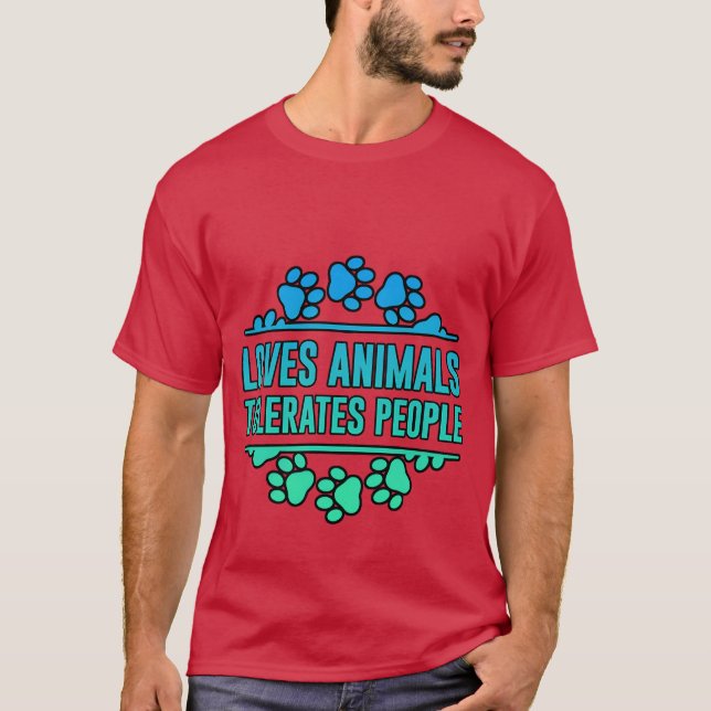 T-shirt Aime les animauxtolère les gens garçon (Devant)