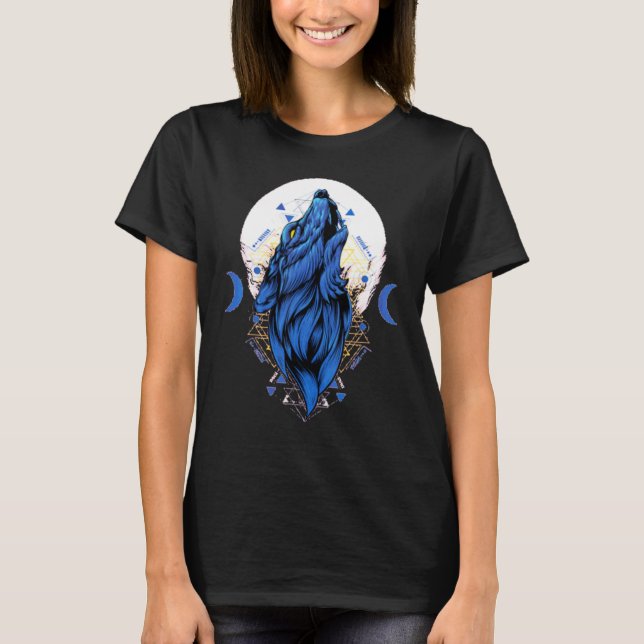 T-shirt Aime les loups lune de loup 1 (Devant)