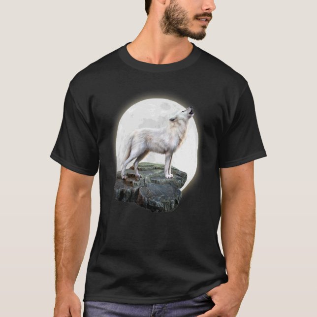 T-shirt Aime les loups visage de loup 1 (Devant)