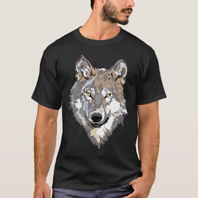 T-shirt Aime Loups Loup Visage 1 (Devant)