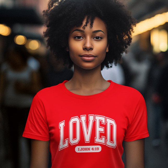 T-shirt AIMÉ PAR CHRIST Valentine Écriture féminine Rouge (Créateur téléchargé)