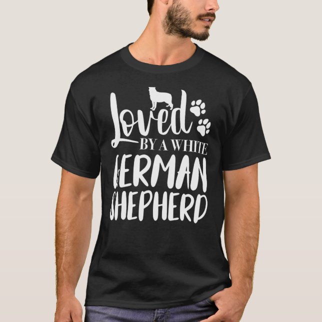 T-shirt Aimé par un berger allemand blanc (Devant)