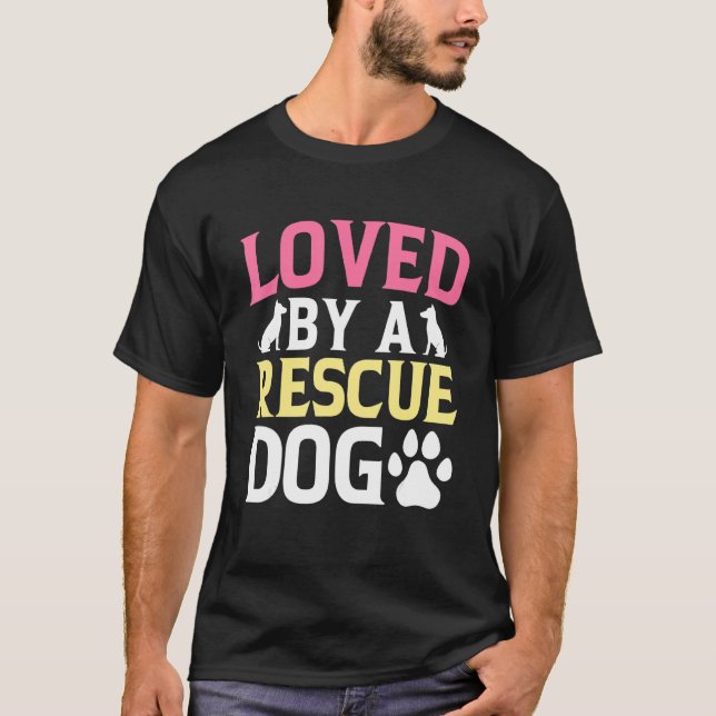 T-shirt Aimé Par Un Chien Secourt, Faune, Secourt De Chien (Devant)