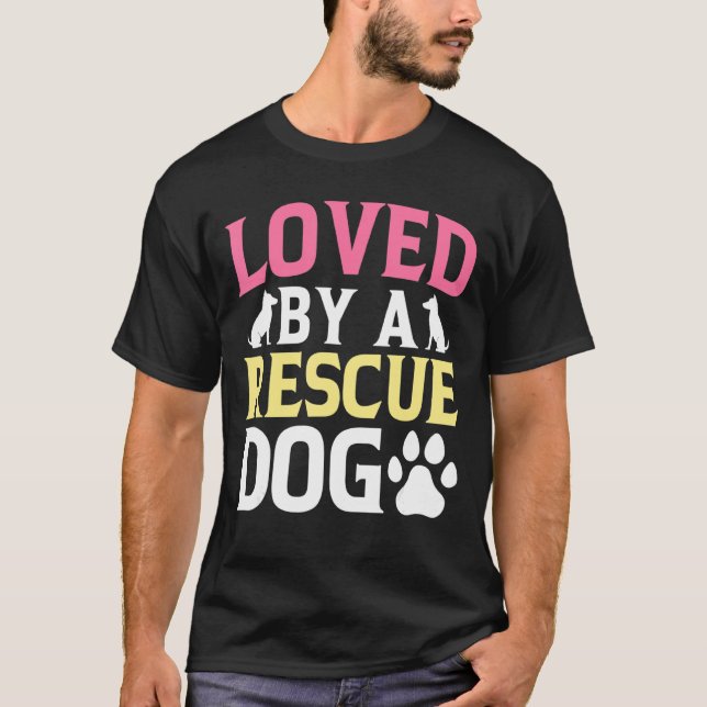 T-shirt Aimé Par Un Chien Secourt, Faune, Secourt De Chien (Devant)