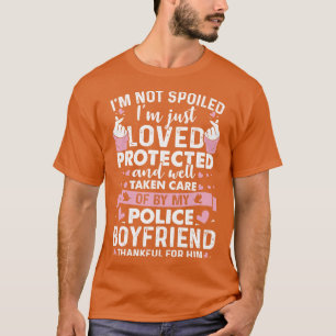T-shirt Aimé Protégé Par La Police Petit ami Fier Police T