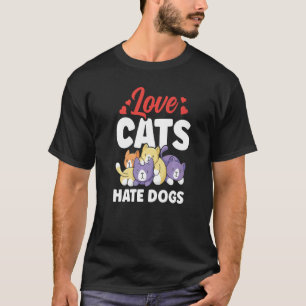 T-shirt Aiment les chats, haïssent les chiens Animal Chat 