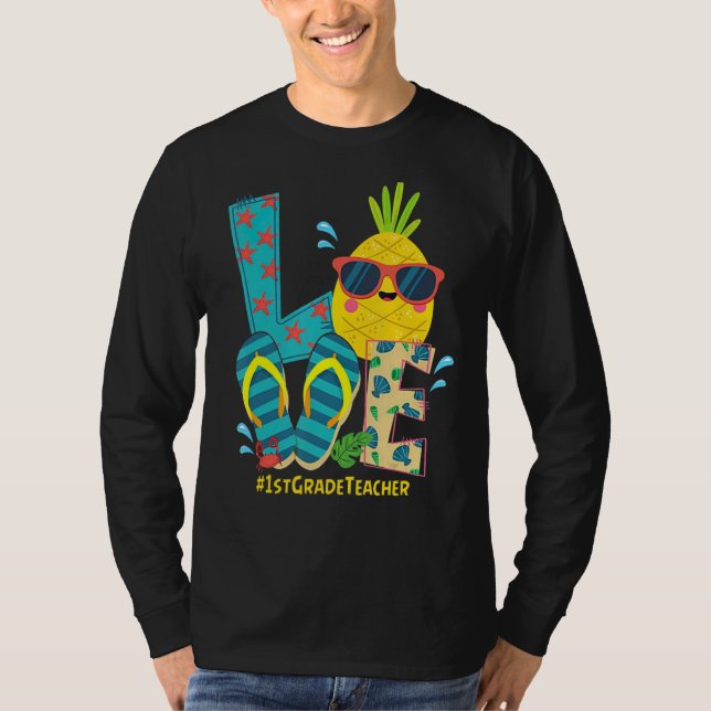T-shirt Aimer 1ère année Enseignant ananas été Bye Bye Sc (Devant)