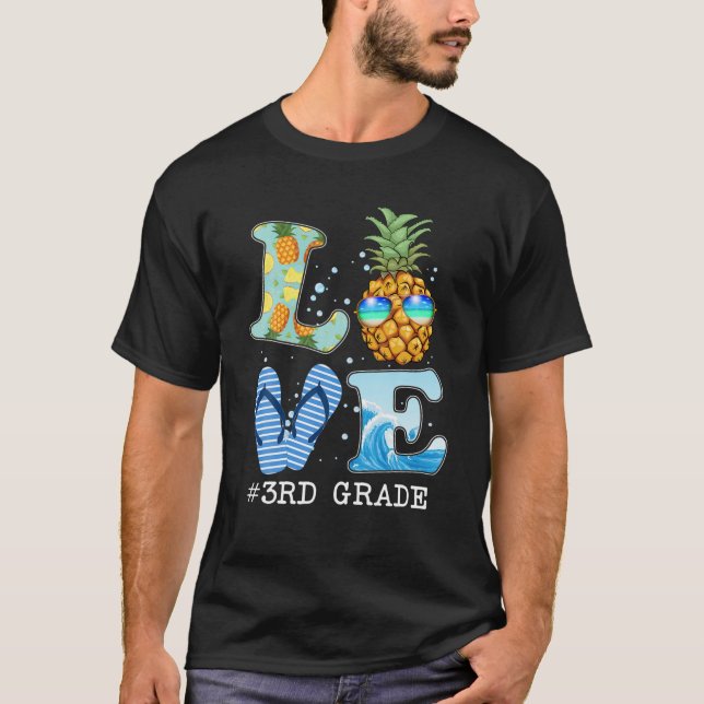 T-shirt Aimer 3E Année Enseignant Enseignant En Ananas Été (Devant)