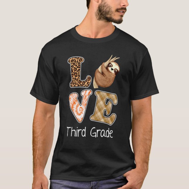 T-shirt Aimer 3e année Sloth 3e année Enseignant Retour à  (Devant)