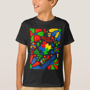 T-shirt Aimer Accepter Comprendre Autisme Boho Flower